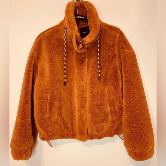 Elodie Jackets & Blazers - Elodie Women’s Fleece Burnt Orange  Zip Front Jacket NWOT SZ Small